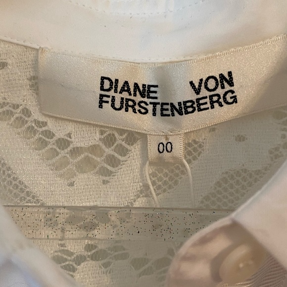 DVF White Button Down w/ Lace Back - Picture 5 of 6